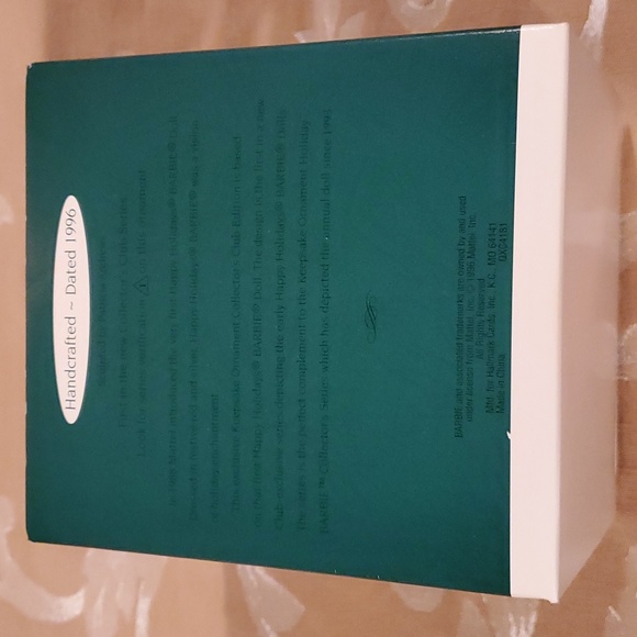 New 1996 Vintage Barbie Keepsake Ornament - Collector's Club Series - Picture 7 of 8